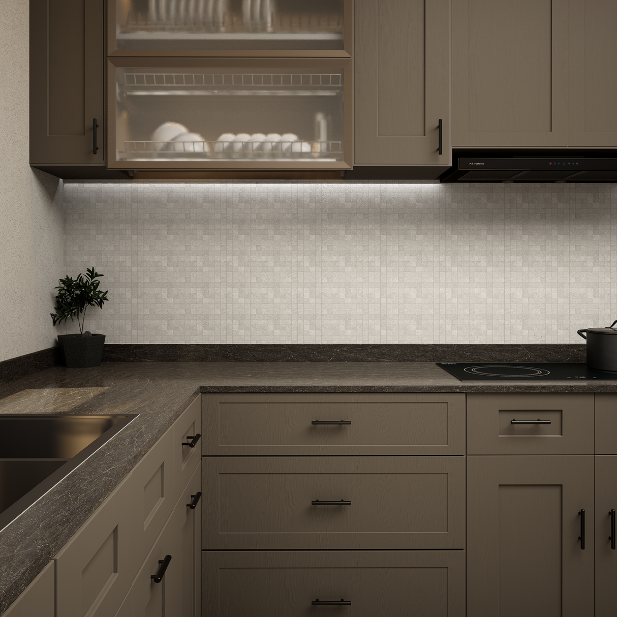 2 x 2 in Locale Glacier Matte Glazed Porcelain Mosaic