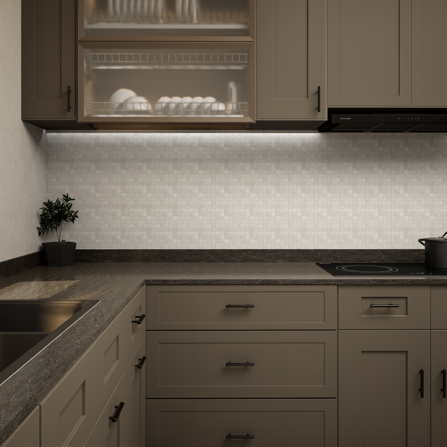 2 x 2 in Locale Glacier Matte Glazed Porcelain Mosaic