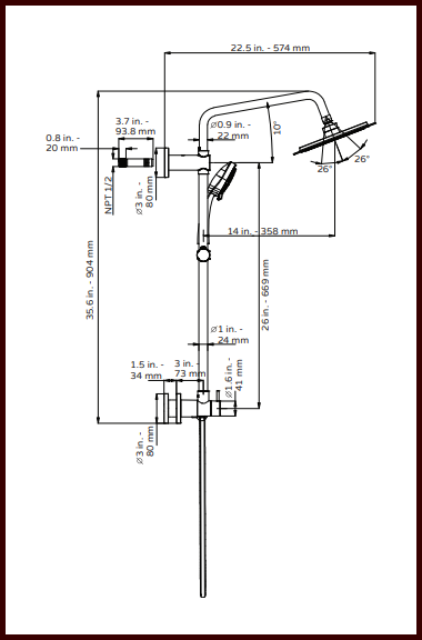 Pulse - SeaBreeze II Shower System – 1088 - Brushed Nickel & Valve
