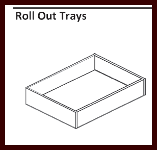 HCI - BLACK ONYX SHAKER RTA - ROLL OUT TRAYS 24" - FITS A 24"W CABINET 4"H X 21"D X 20"W - ROT24