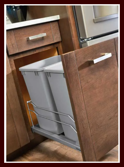 Rev-A-Shelf Double 27 Qt. Steel Bottom Mount Pull-Out Waste Container w/Soft-Close - Silver