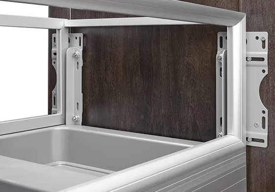 Rev-A-Shelf Double 35 Qt. Trash Pull Out - Aluminum Bottom Mount Pull-Out Waste Container w/Rev-A-Motion - Silver