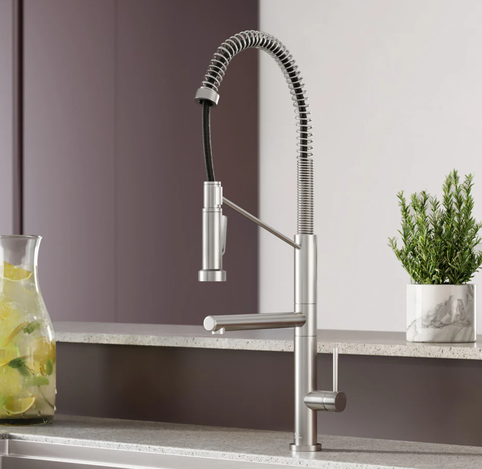 Nouvet Single Handle, Pull-Down Kitchen Faucet with Pot Filler in Brushed Nickel -SM-KF74BN