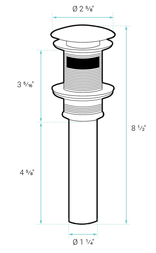 Residential Pop Up Sink Drain 1.75 - Chrome