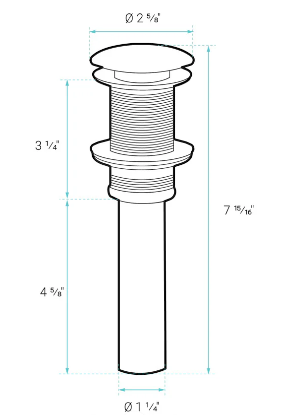 Residential Non-Overflow Pop Up Sink Drain 1.75 in Matte Black