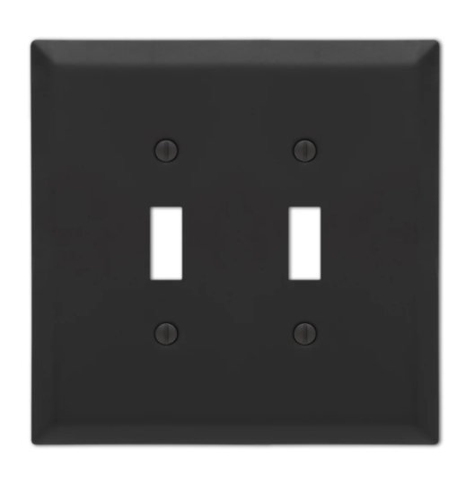 463TTMB-B - Oversized - Matte Black Decorative Wall plate - Double Toggle Plate