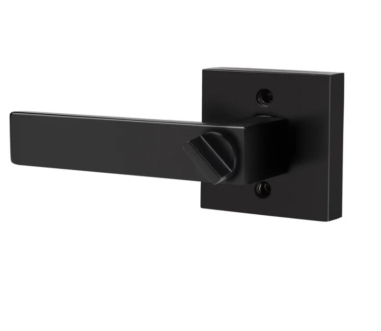 10 Pack - Rectangle Black Door Handles Heavy Duty Privacy Bedroom & Bathroom Door Lock Levers - DL01BK 10 pack