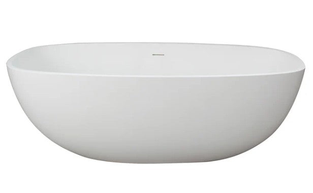Wellfor - 67" Stone Resin Solid Surface Matte Freestanding Bathtub White - FS306-1700