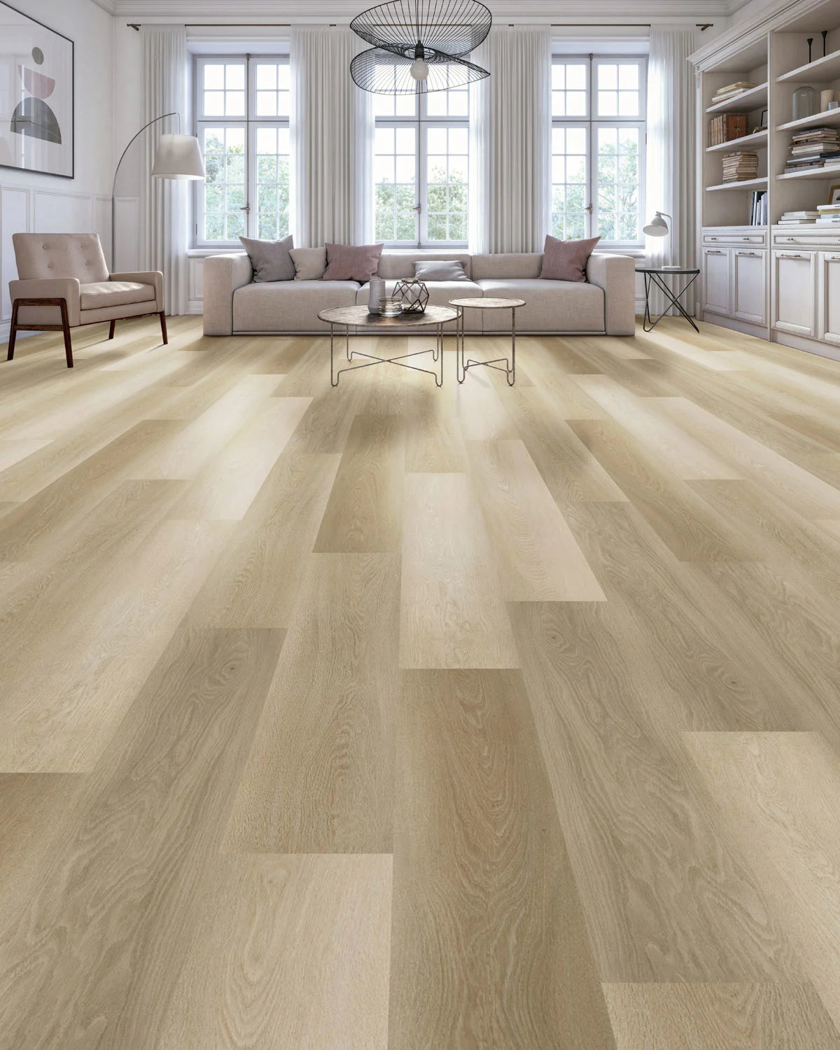 Solid Polymer Core Luxury Vinyl Flooring, Click Lock Floating, Oasis, 7" X 48" X 4.5mm, 12 mil Wear Layer - Simplicity Collection (23.64 SQFT/CTN)