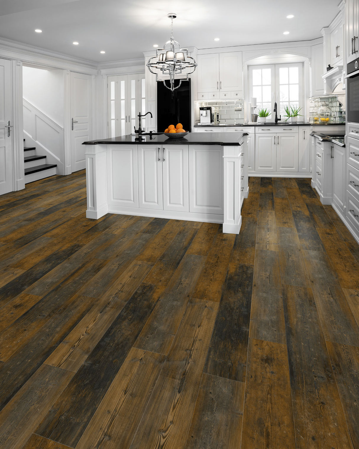 Solid Polymer Core Luxury Vinyl Flooring, Click Lock Floating, Roasted Pine, 7" X 48" X 4.5mm, 12 mil Wear Layer - Simplicity Collection (23.64 SQFT/CTN)