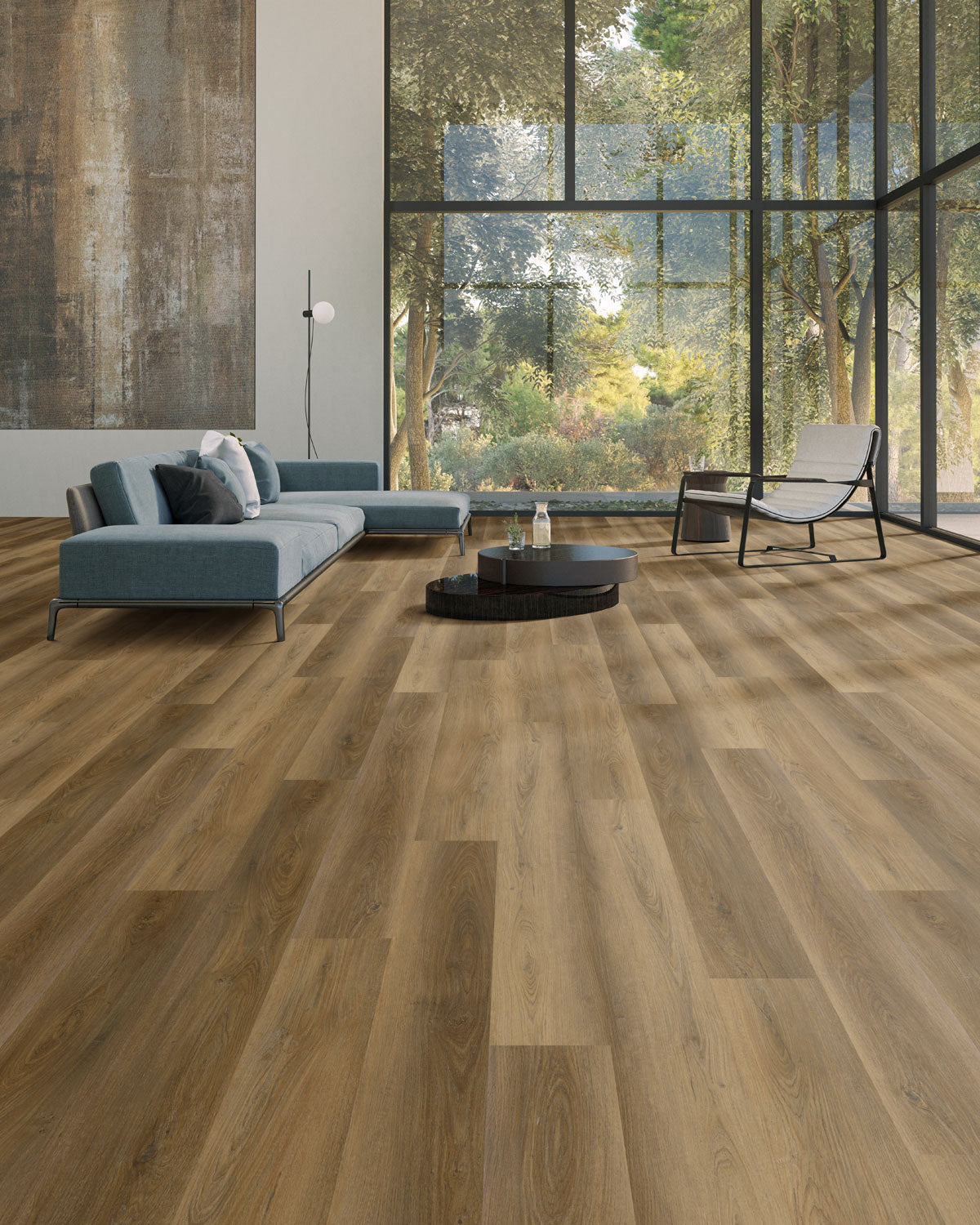 Solid Polymer Core Luxury Vinyl Flooring, Click Lock Floating, Shenandoah, 7" X 48" X 4.5mm, 12 mil Wear Layer - Simplicity Collection (23.64 SQFT/CTN)