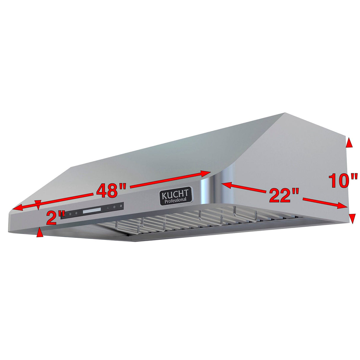 KUCHT 48 in. Professional Under Cabinet Range Hood 900CFM in Stainless Steel KRH 1A