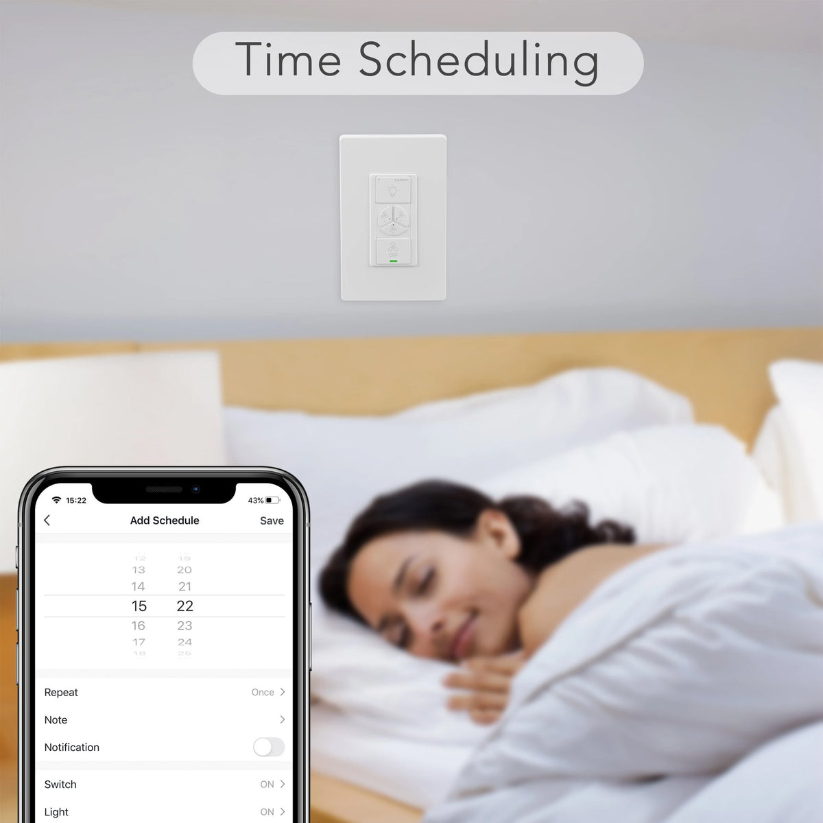 Pilot Smart Wall Switch For Ceiling Fans(1-Gang), Google Assistant, and Siri Shortcuts, Works with Amazon Alexa