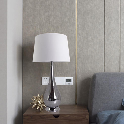 Lola Big Translucent Ombre Glass Table Lamp 30" - Chrome Ombre/White (Set of 2)