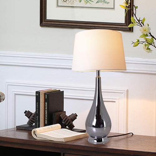 Lola Big Translucent Ombre Glass Table Lamp 30" - Chrome Ombre/White (Set of 2)