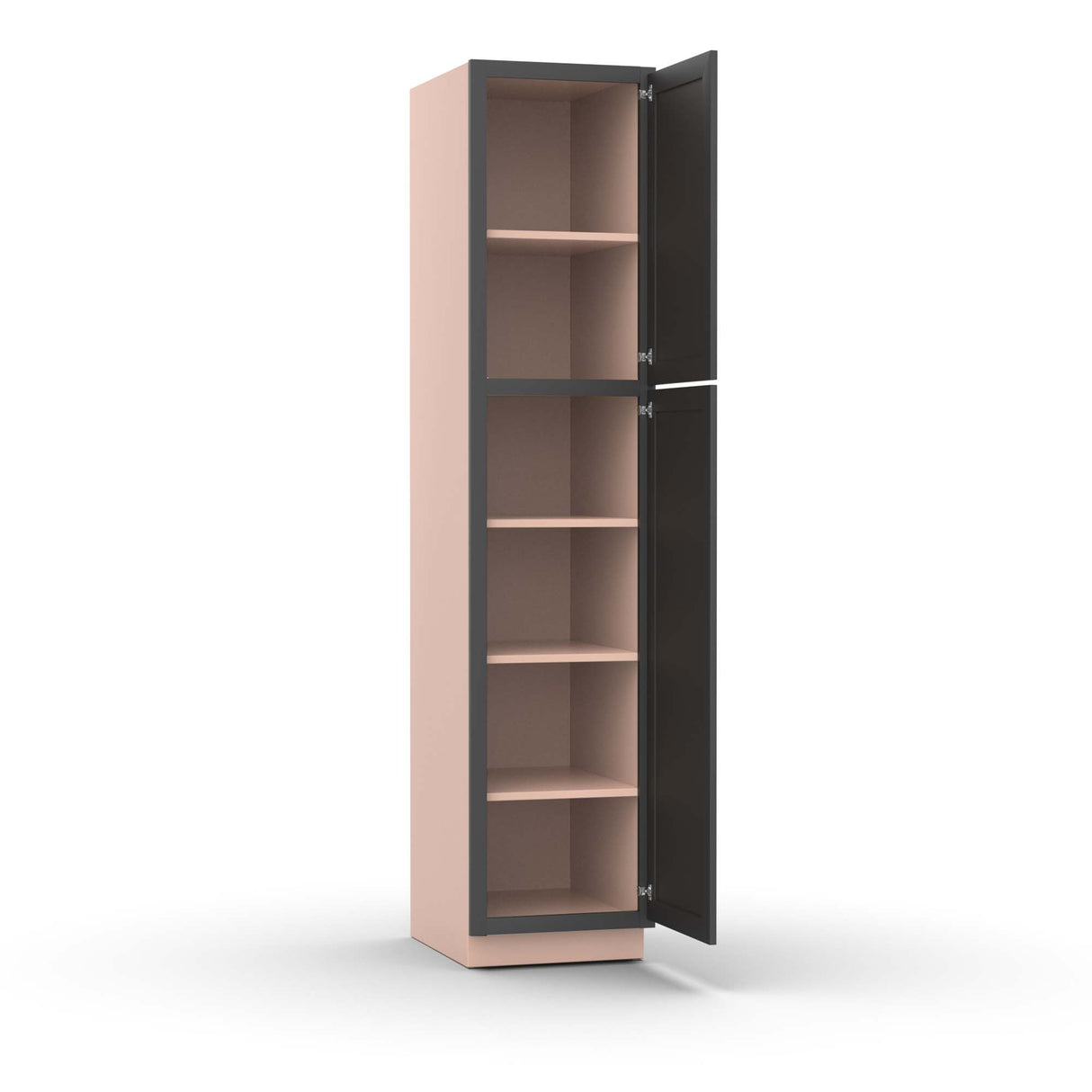Liberty Shaker Grey - 18 Inch Single Door Pantry Tall Cabinet - 18" Width x 84" Height x 24" Depth