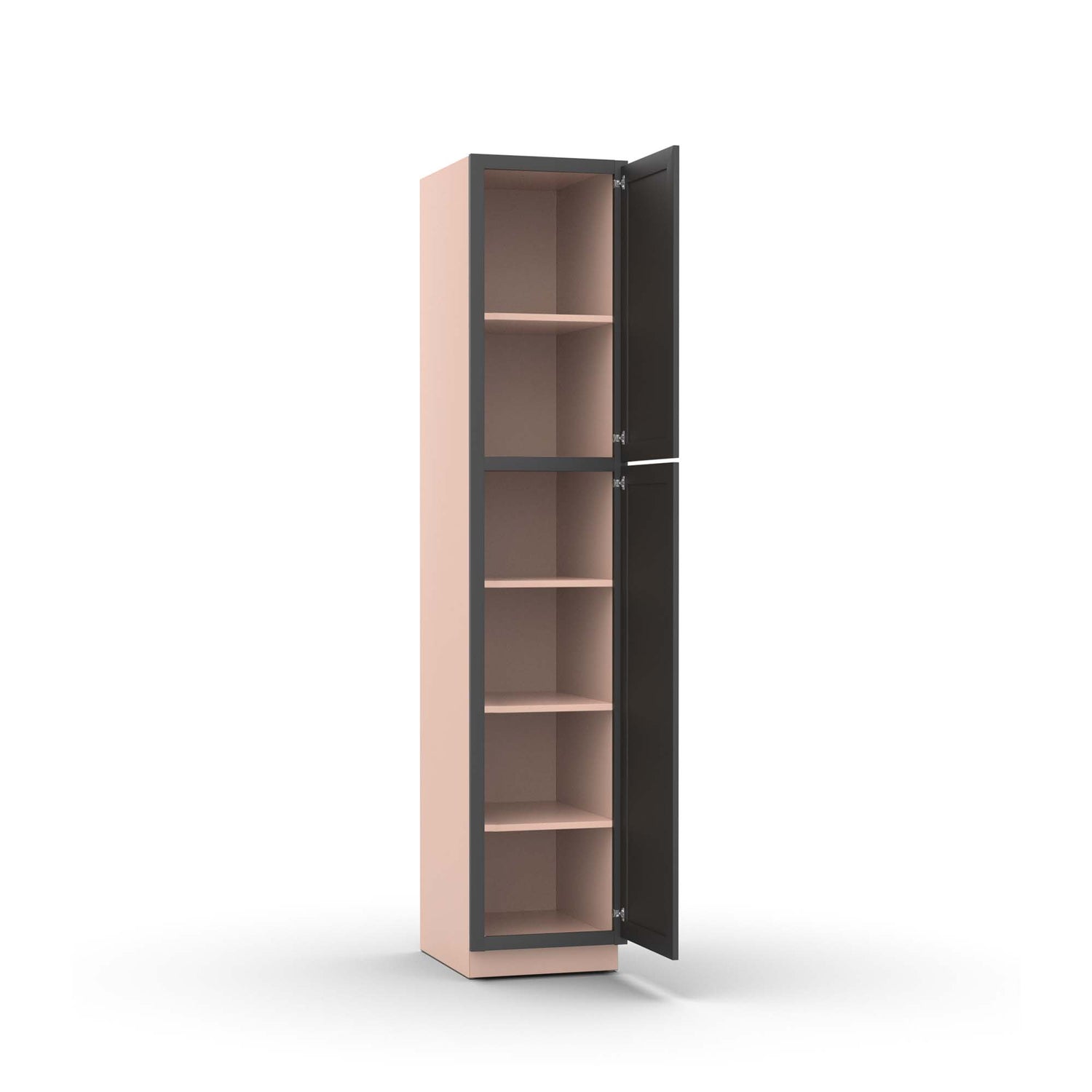 Liberty Shaker Grey - 18 Inch Single Door Pantry Tall Cabinet - 18" Width x 90" Height x 24" Depth