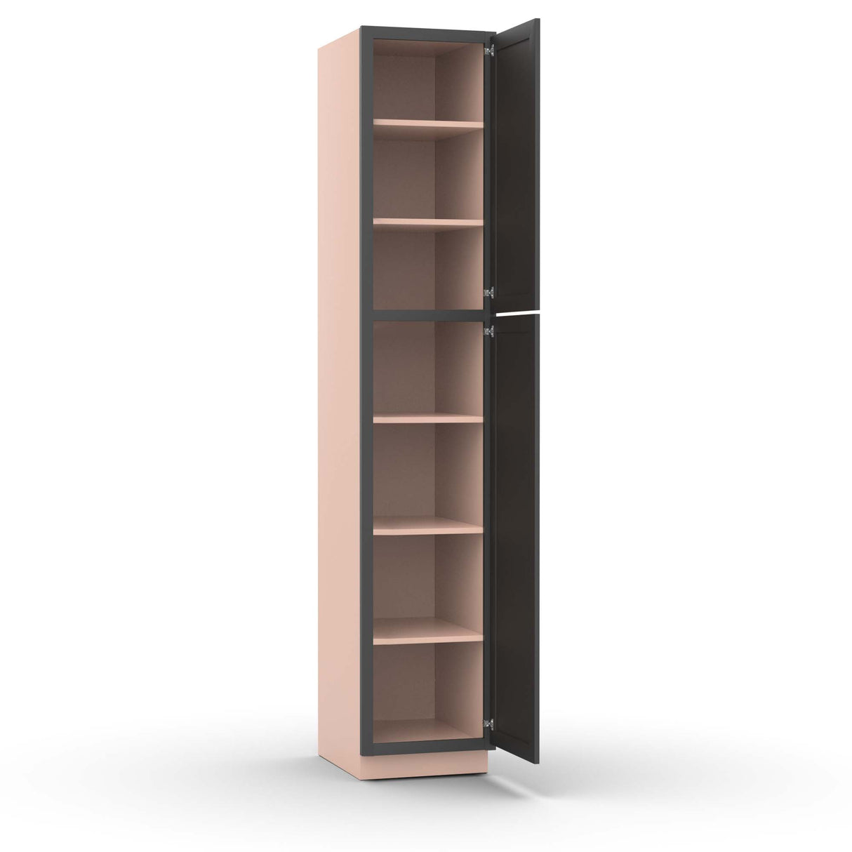 Liberty Shaker Grey - 18 Inch Single Door Pantry Tall Cabinet - 18" Width x 96" Height x 24" Depth