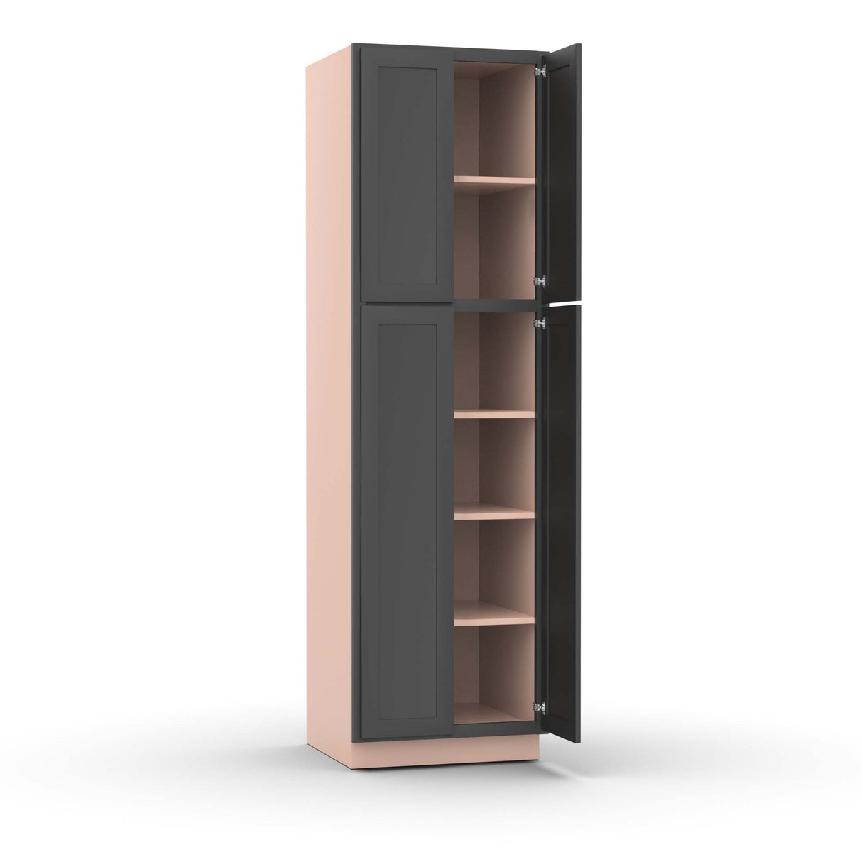 Liberty Shaker Grey - 30 Inch Double Door Pantry Tall Cabinet - 30" Width x 84" Height x 24" Depth