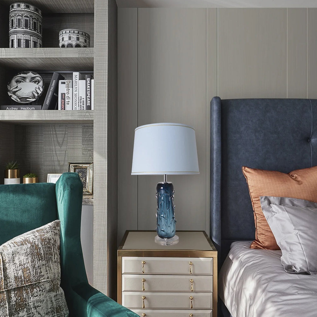 Jacinto Sculpted Translucent Glass Accent Table Lamp 27"