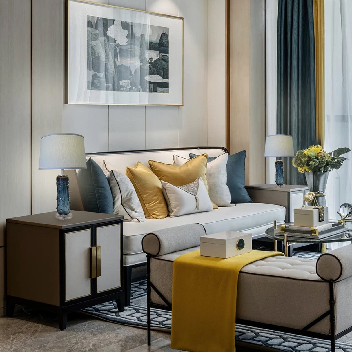 Jacinto Sculpted Translucent Glass Accent Table Lamp 27"