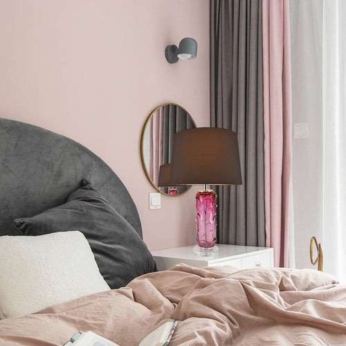 Jacinto Sculpted Translucent Glass Accent Table Lamp 27" - Rouge Pink/Chocolate Brown