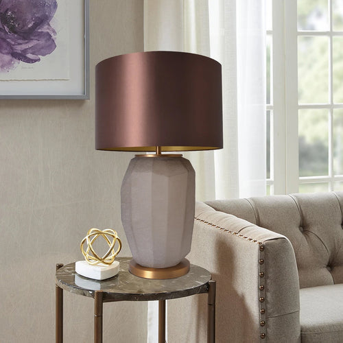 Lola Big Sculpted Glass Table Lamp 30" - Spiced Apricot/Chocolate Brown