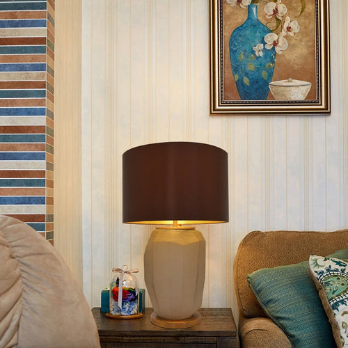 Lola Big Sculpted Glass Table Lamp 30" - Spiced Apricot/Chocolate Brown