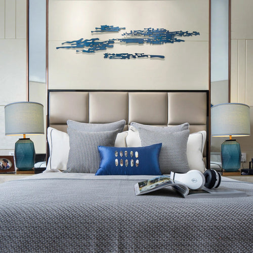 Platycodon Little Sculpted Glass Table Lamp 23" - Ocean Blue/Light Blue