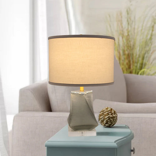 Kala Little Twist Frosted Glass Table Lamp 24" - Smoke Gray