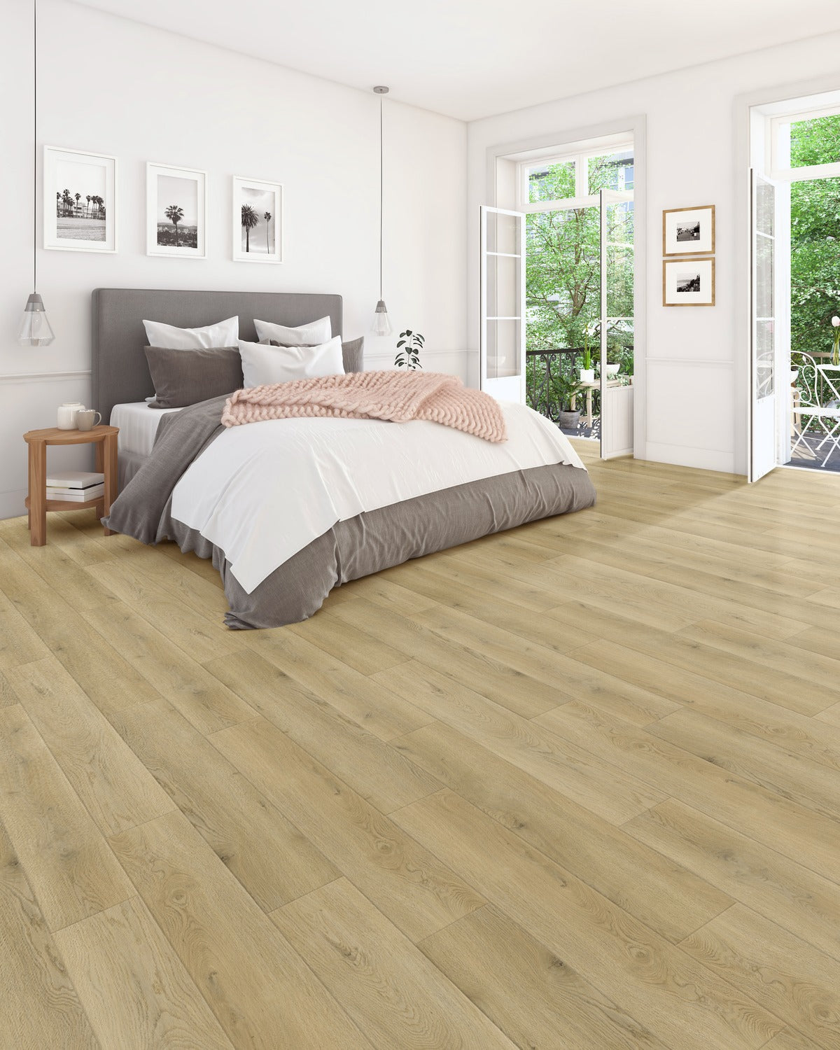 Solid Polymer Core Luxury Vinyl Flooring, Click Lock Floating, Classic Oak , 7" X 48" X 5mm, 22 mil Wear Layer - Traditions Collection (23.64 SQFT/CTN)