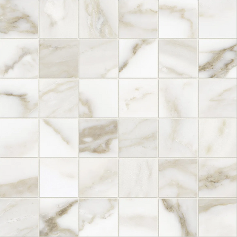 2 x 2 in Lumino Calacatta Matte Glazed Porcelain Mosaic