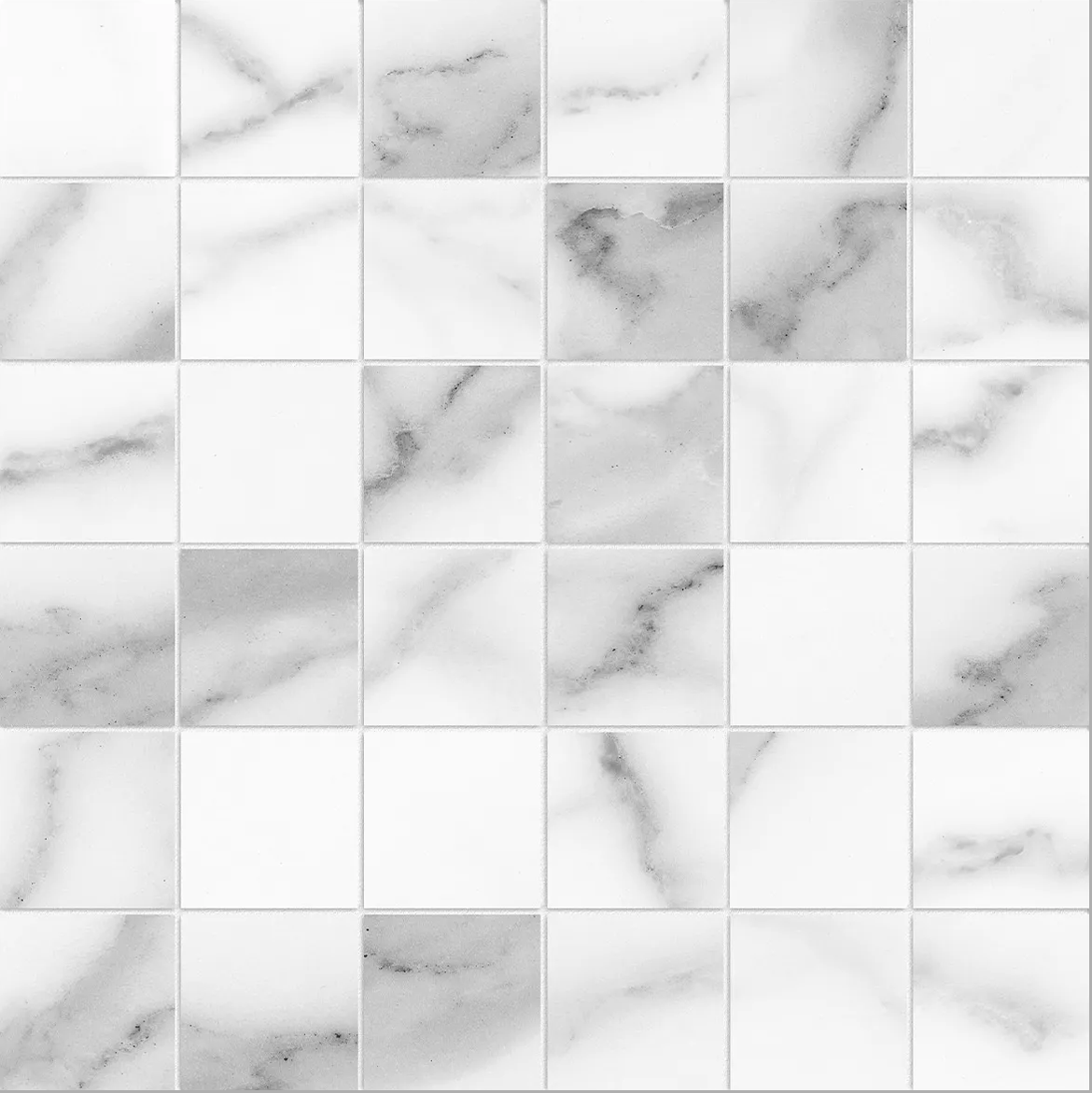2 x 2 in Lumino Statuario Matte Glazed Porcelain Mosaic