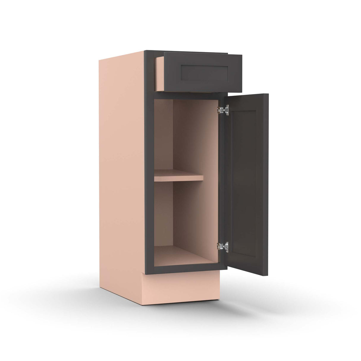 Liberty Shaker Grey - 12 Inch Vanity Base Cabinet - 12" Width x 34.5" Height x 21" Depth