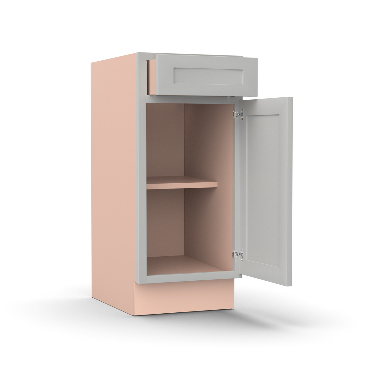 Liberty Shaker Ashen - 15 Inch Vanity Base Cabinet - 15" Width x 34.5" Height x 21" Depth