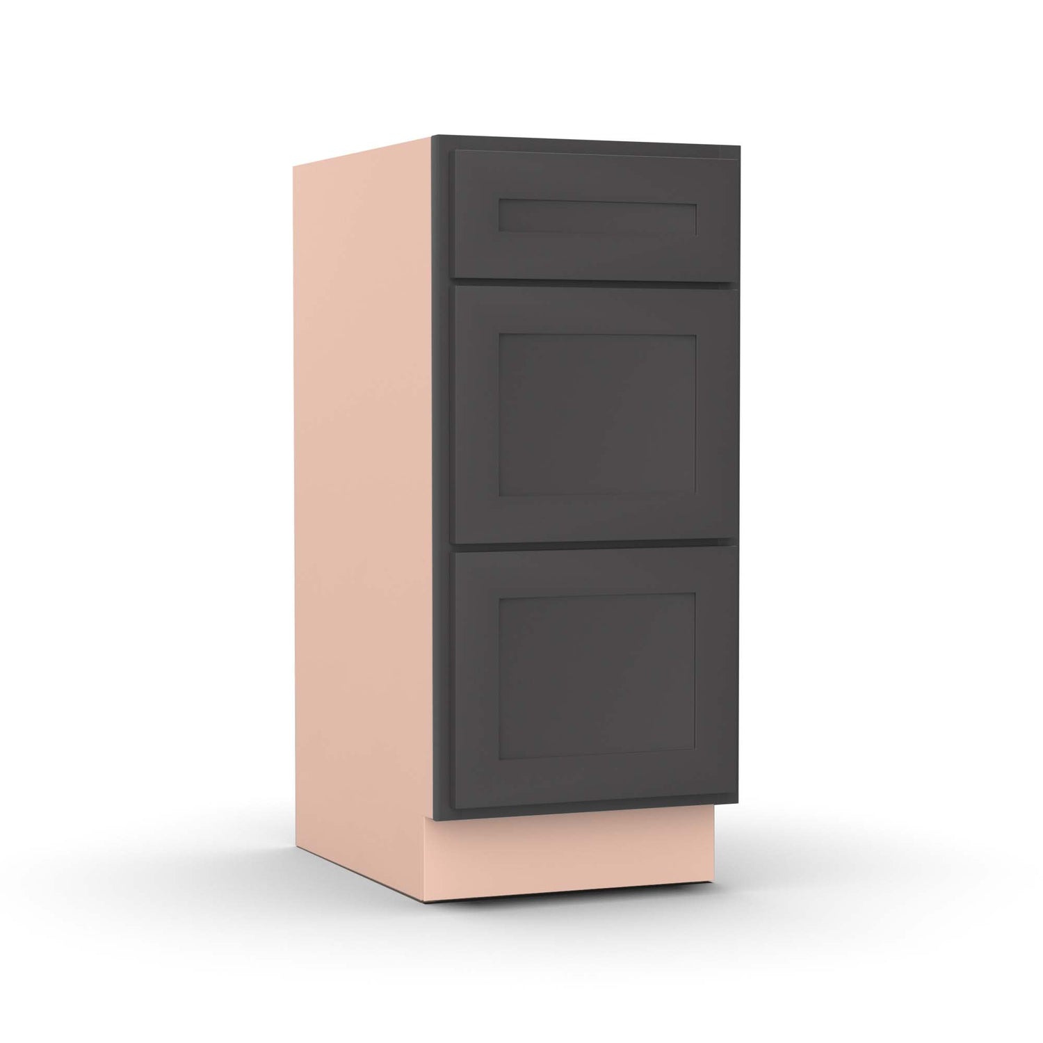 Liberty Shaker Grey - 15 Inch Vanity Drawer Base Cabinet - 15" Width x 34.5" Height x 21" Depth