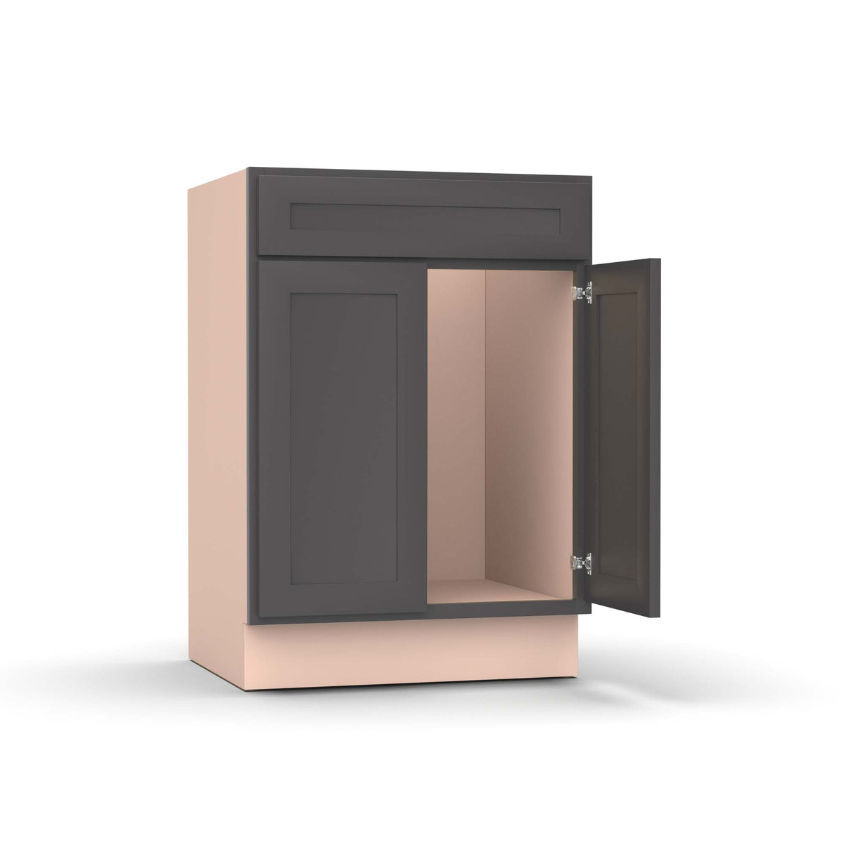 Liberty Shaker Grey - 24 Inch Vanity Sink Base Cabinet - 24" Width x 34.5" Height x 21" Depth