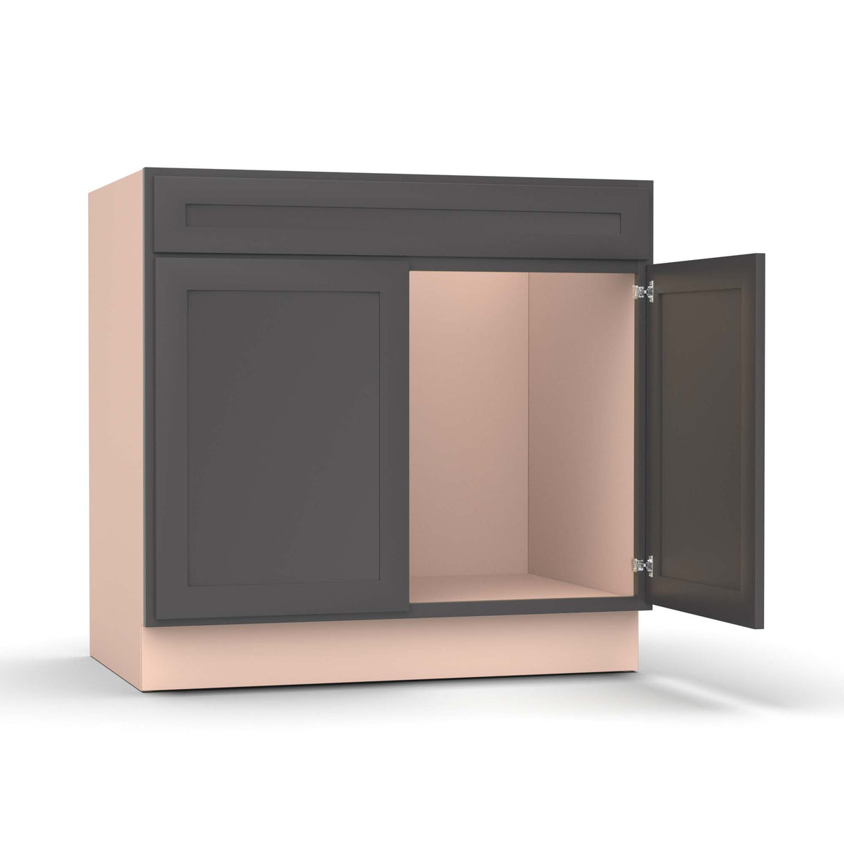 Liberty Shaker Grey - 36 Inch Vanity Sink Base Cabinet - 36" Width x 34.5" Height x 21" Depth