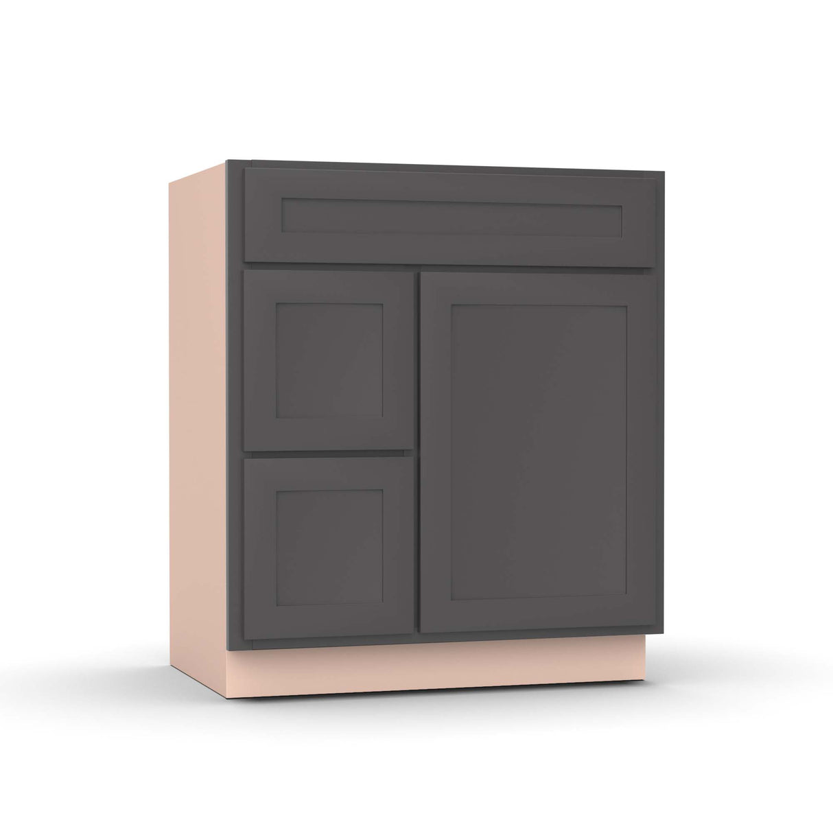 Liberty Shaker Grey - 30 Inch Vanity Sink Drawer Base Cabinet - 30" Width x 34.5" Height x 21" Depth