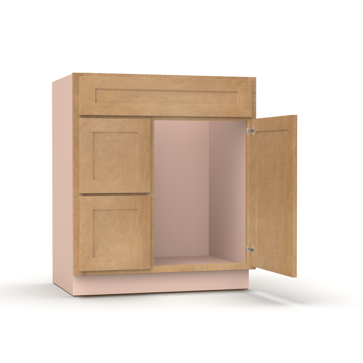 Liberty Shaker Karamel - 30 Inch Vanity Sink Drawer Base Cabinet - 30" Width x 34.5" Height x 21" Depth