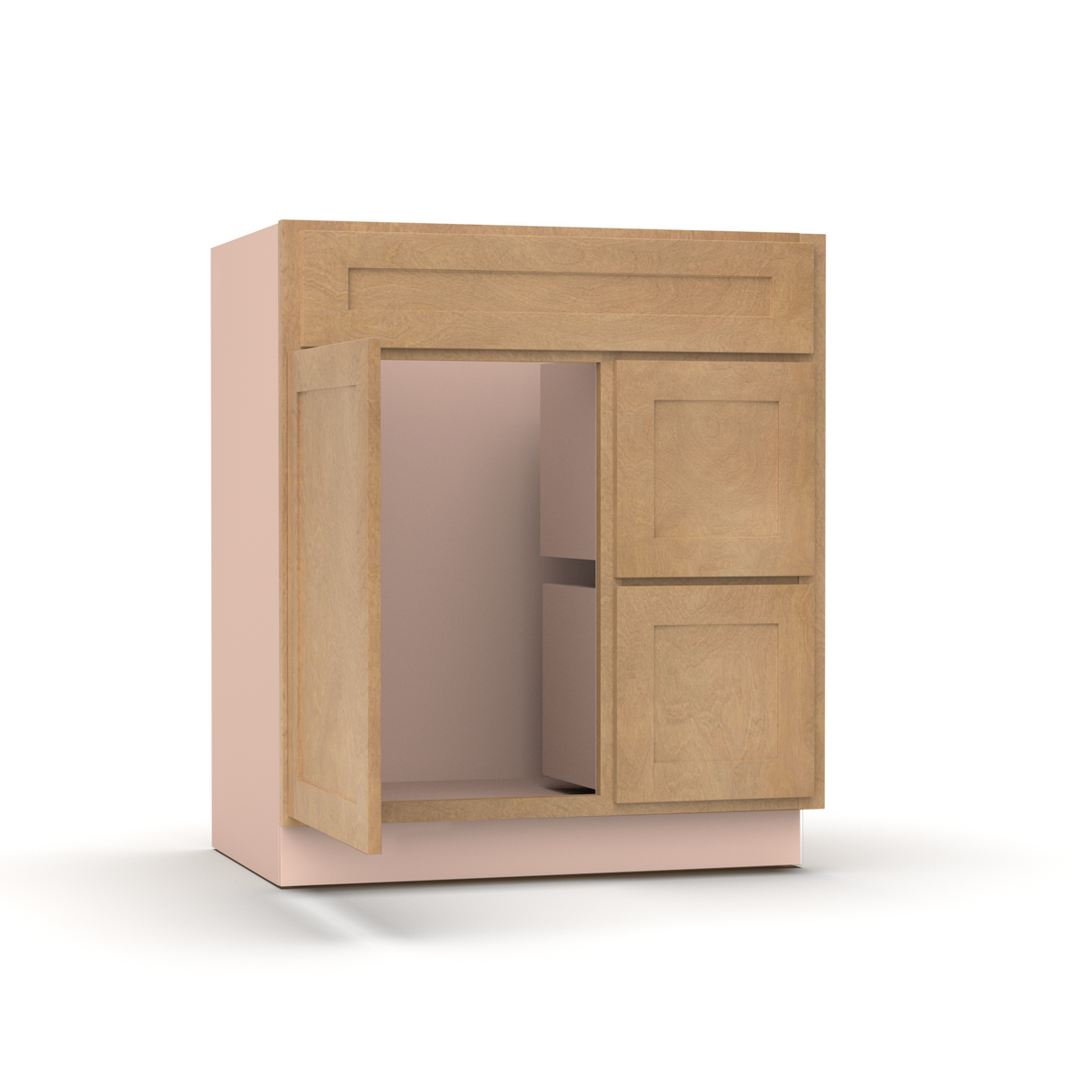 Liberty Shaker Karamel - 30 Inch Vanity Sink Drawer Base Cabinet - 30" Width x 34.5" Height x 21" Depth