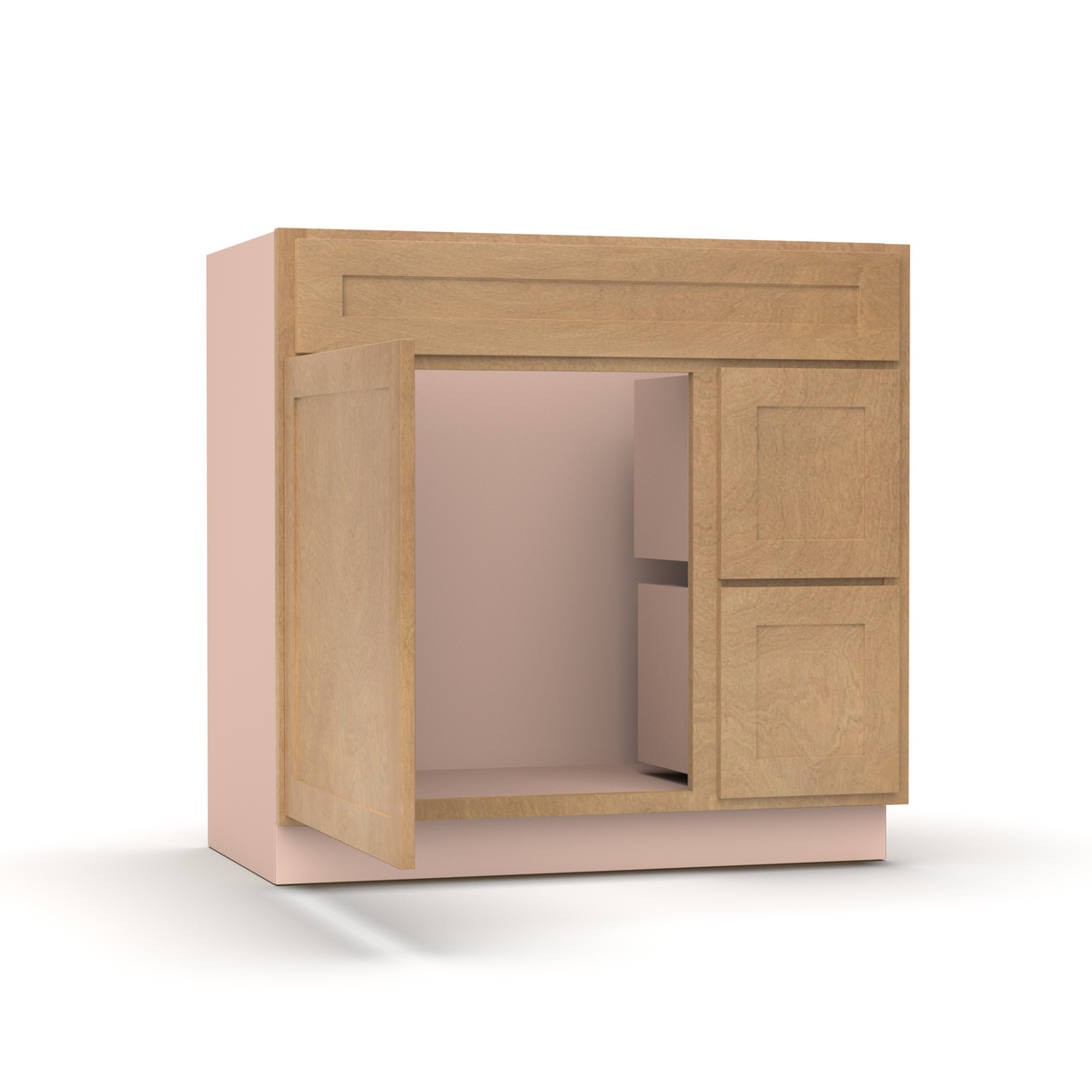 Liberty Shaker Karamel - 36 Inch Vanity Sink Drawer Base Cabinet - 36" Width x 34.5" Height x 21" Depth