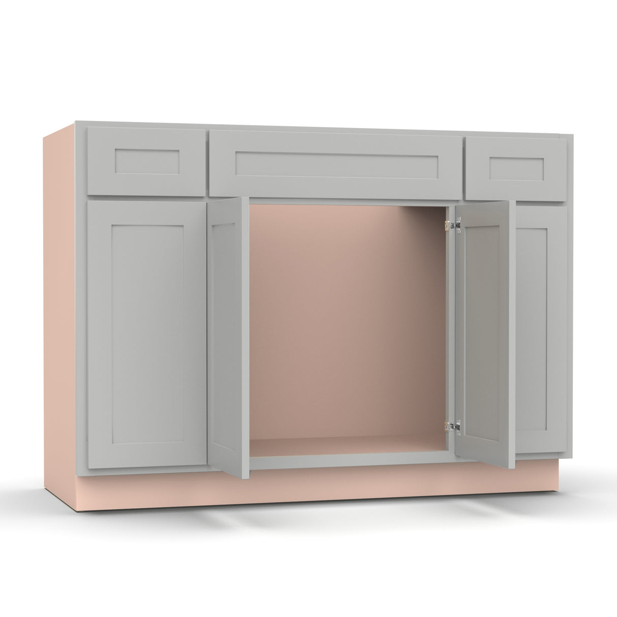 Liberty Shaker Ashen - 48 Inch Vanity Consoles Cabinet - 48" Width x 34.5" Height x 21" Depth