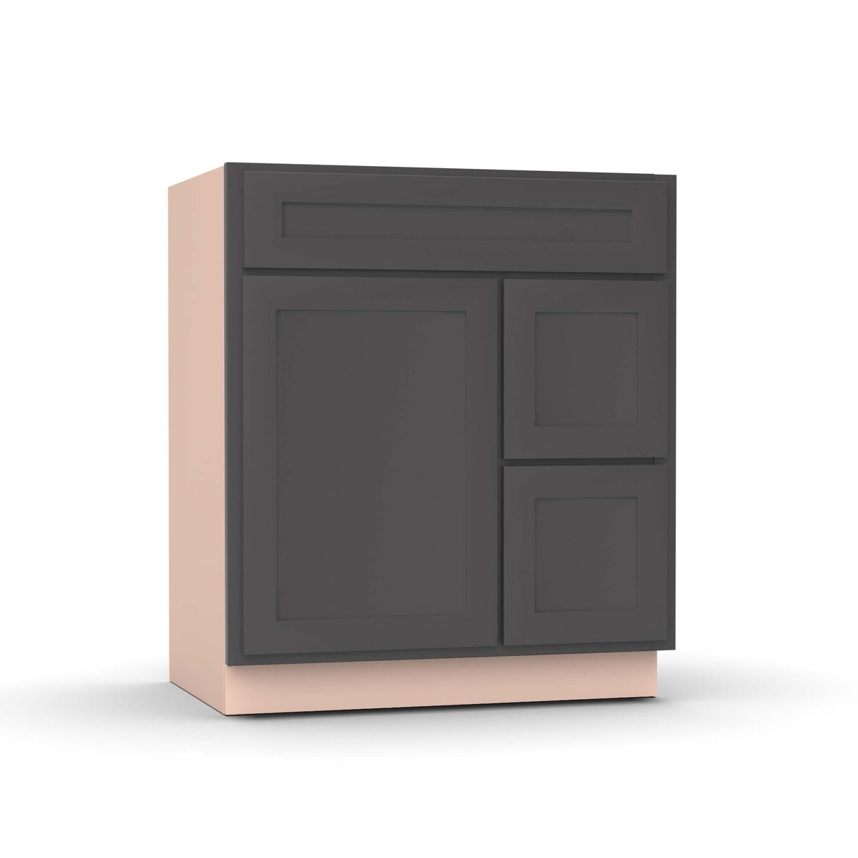 Liberty Shaker Grey - 30 Inch Vanity Sink Drawer Base Cabinet - 30" Width x 34.5" Height x 21" Depth