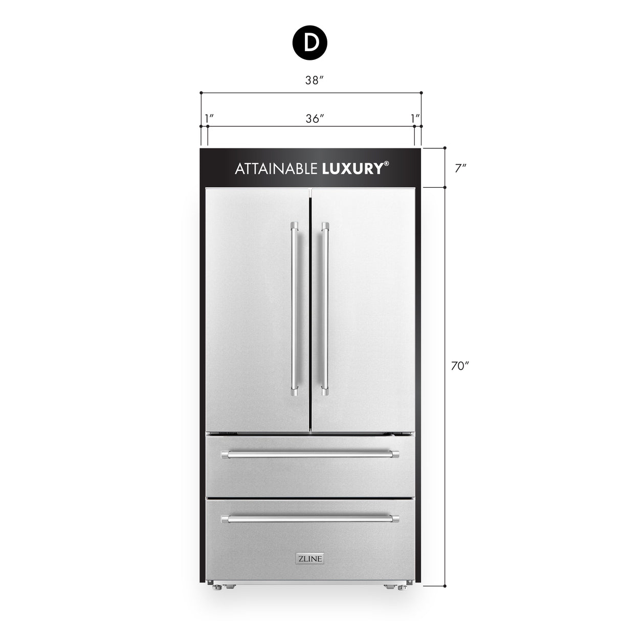 ZLINE 2-36" Chimney Extensions for 10 ft. to 12 ft. Ceilings (2PCEXT-ALP70WL)