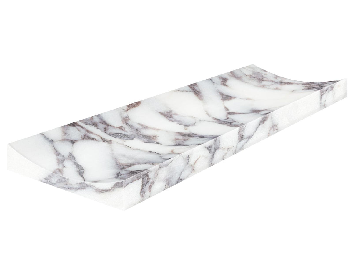 4 x 12 in Viola Roccia Fluto Honed Marble Tile, fluted face