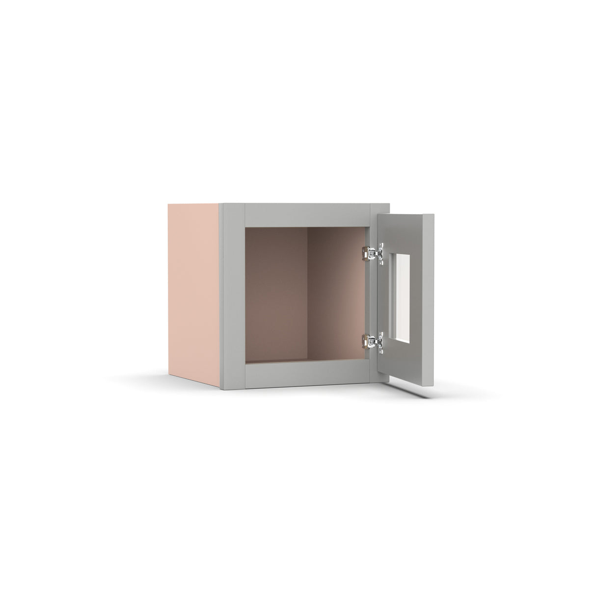 Liberty Shaker Ashen - 12 Inch Single Glass Door Wall Cabinet - 12" Width x 12" Height x 12" Depth