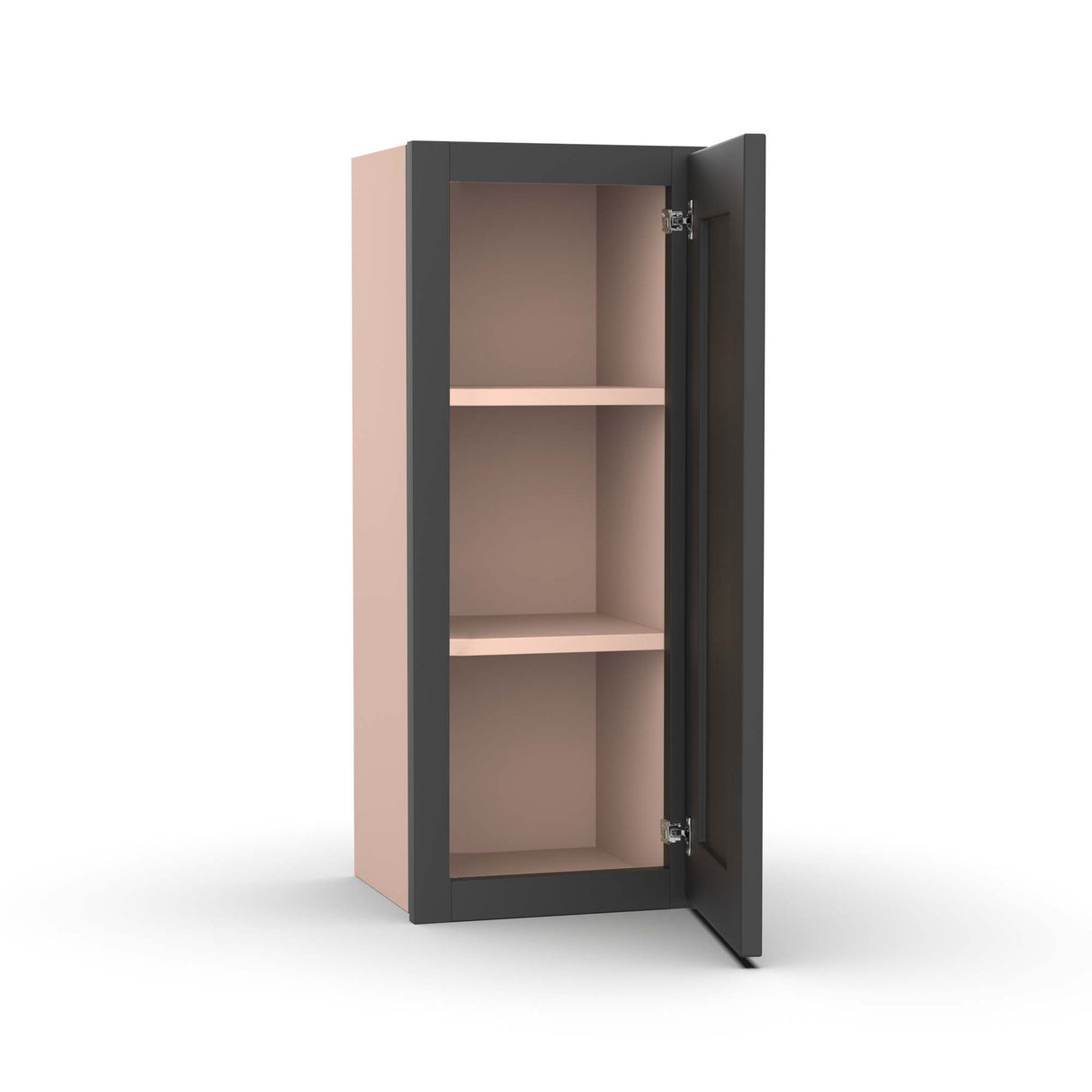 Liberty Shaker Grey - 12 Inch Height Single Door Wall Cabinet - 12" Width x 30" Height x 12" Depth