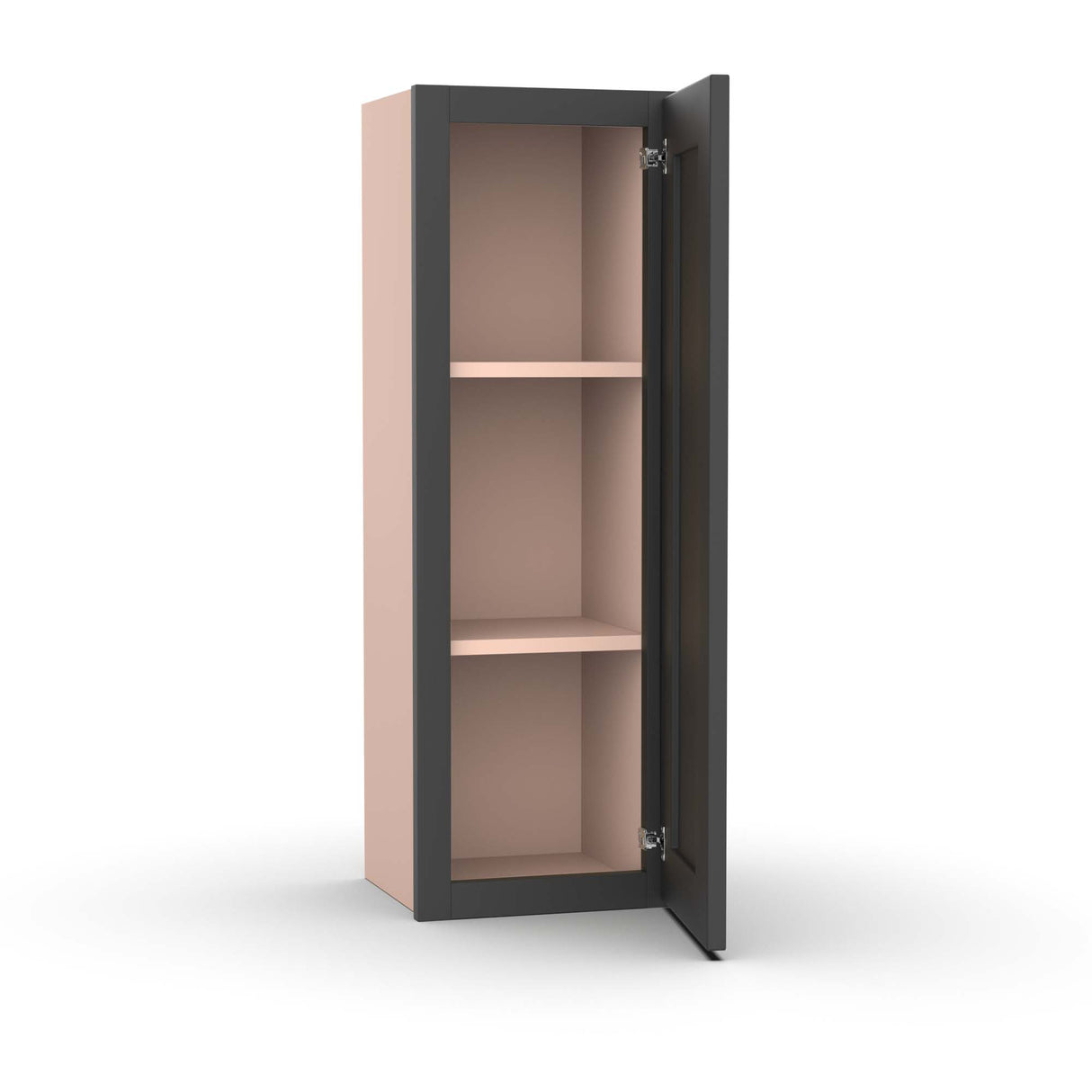 Liberty Shaker Grey - 12 Inch Height Single Door Wall Cabinet - 12" Width x 36" Height x 12" Depth