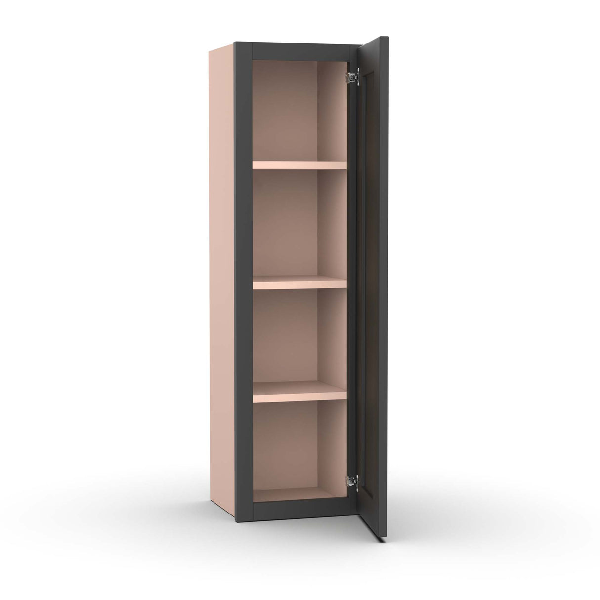 Liberty Shaker Grey - 12 Inch Height Single Door Wall Cabinet - 12" Width x 42" Height x 12" Depth